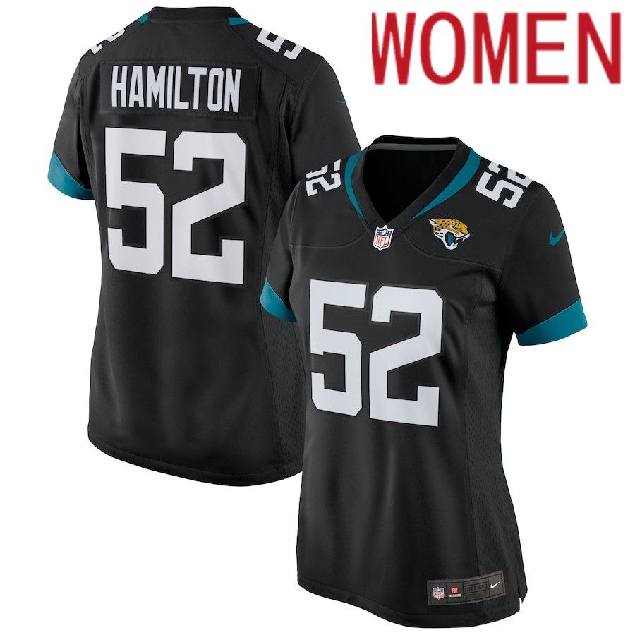 Women Jacksonville Jaguars 52 DaVon Hamilton Nike Black Game NFL Jersey